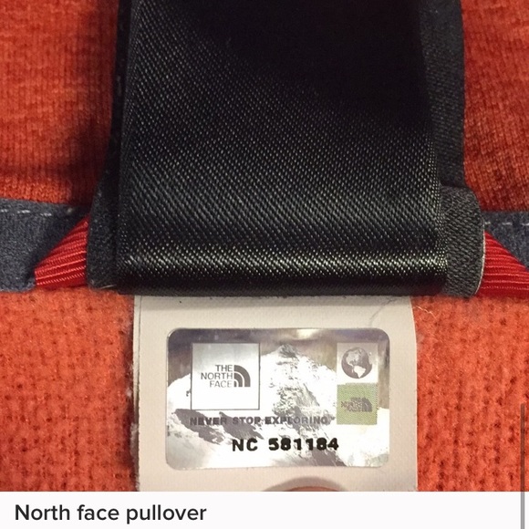 Orange North Face 1/4 zip pullover - Picture 5 of 5